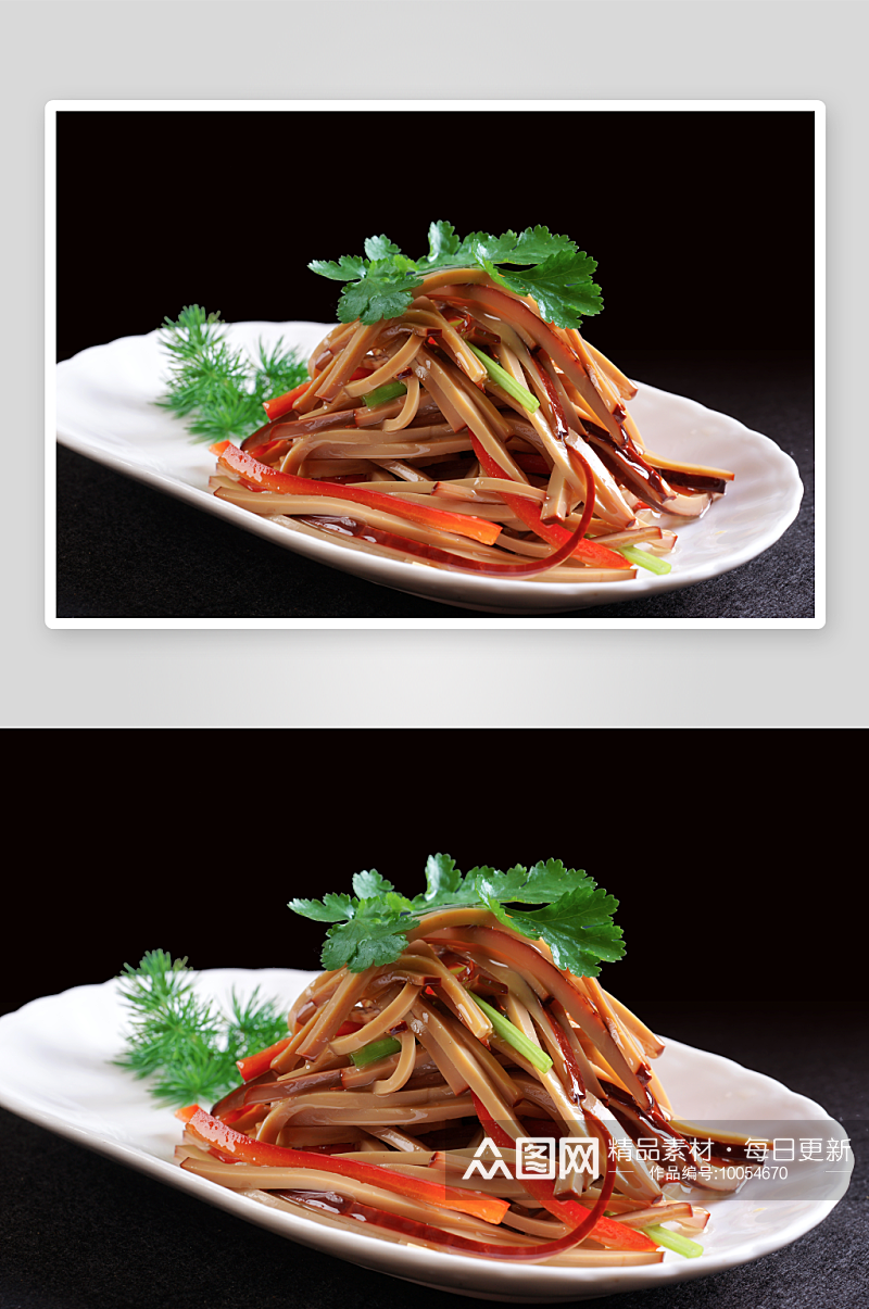 菜香菜豆干凉菜美食摄影图素材