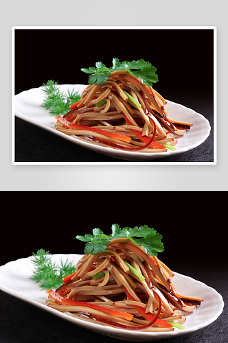 菜香菜豆干凉菜美食摄影图