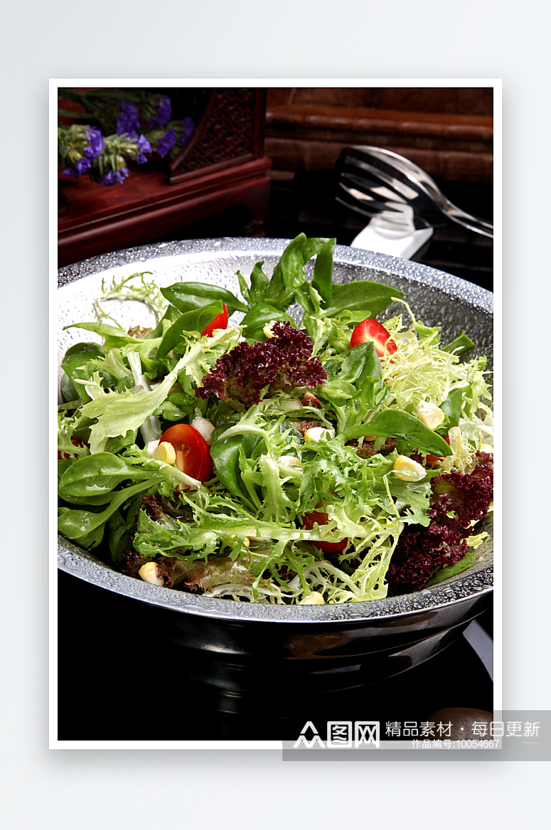 沙拉有机蔬菜凉菜美食摄影图素材