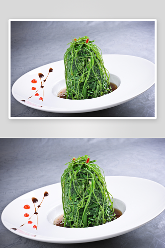 沙姜龙须菜凉菜美食摄影图
