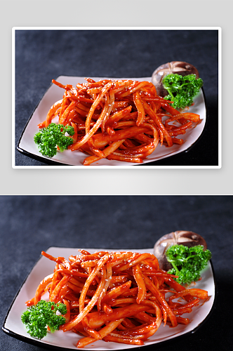 菜类拌桔梗凉菜美食摄影图