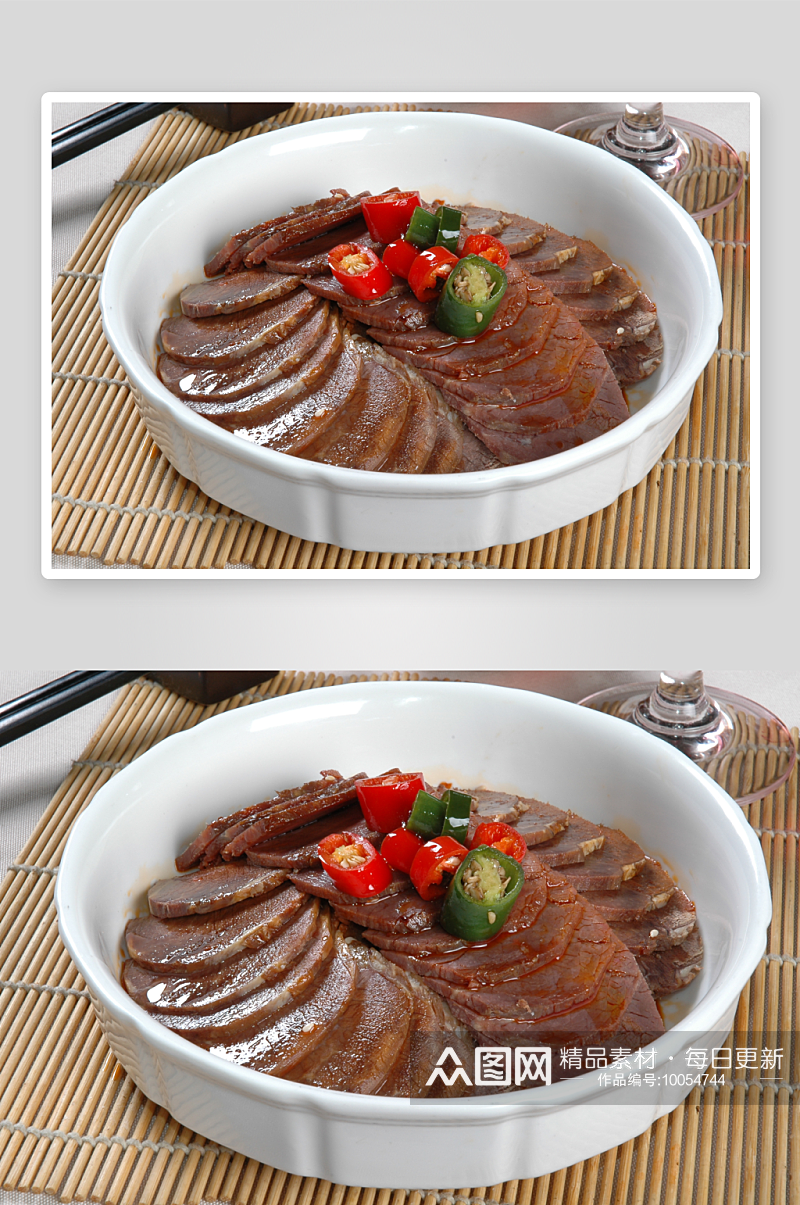 鲜椒牛肉凉菜美食摄影图素材