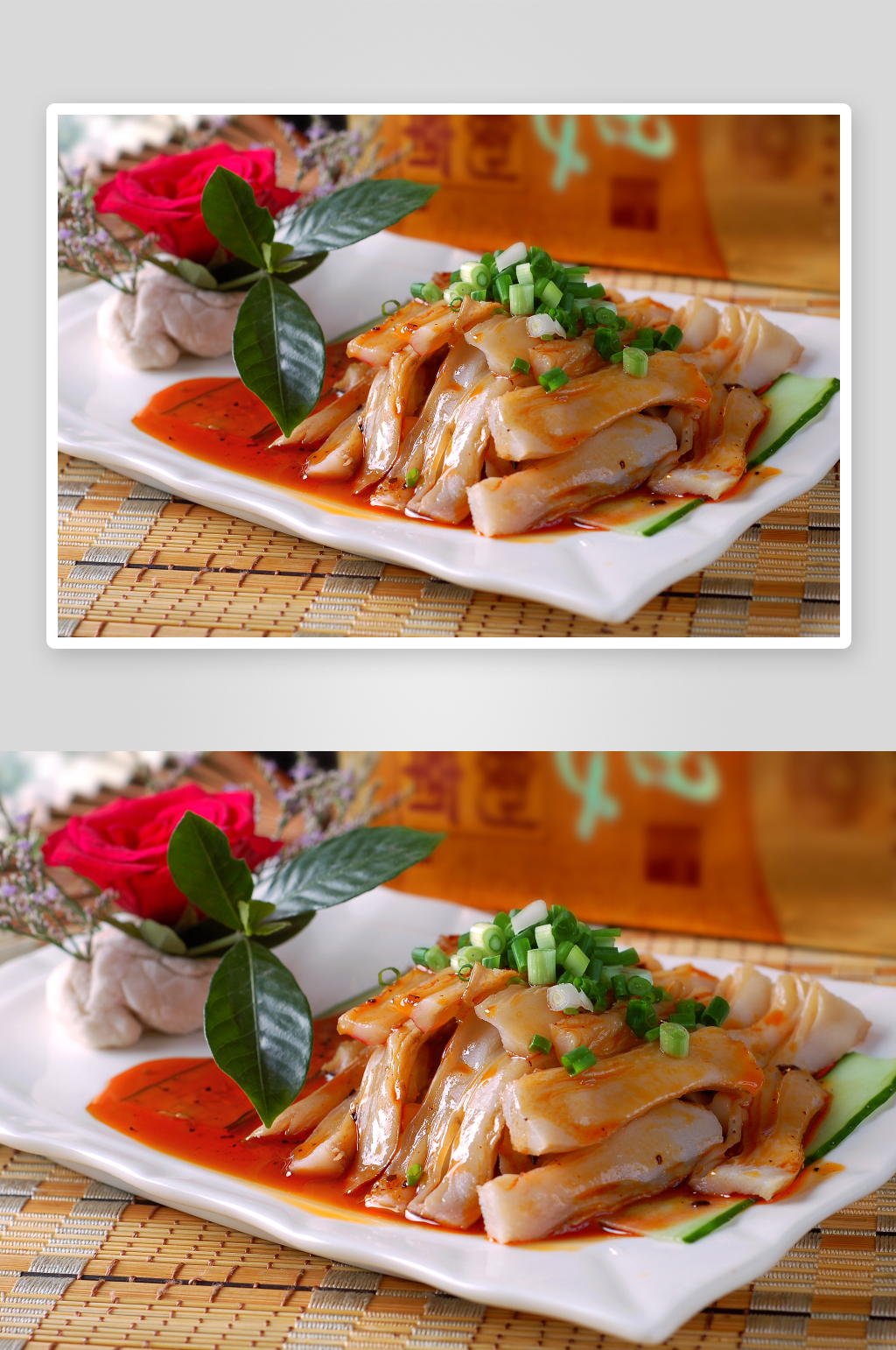 芹香鱼唇凉菜美食摄影图素材