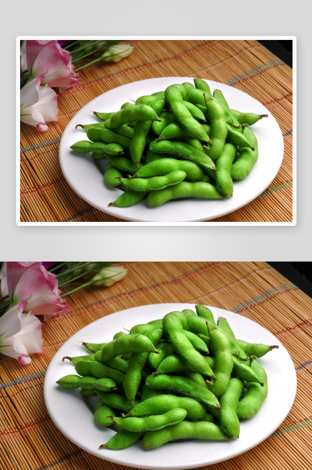 冷淡杯井水洗毛豆凉菜美食摄影图素材