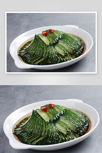 捞汁黄瓜凉菜美食摄影图