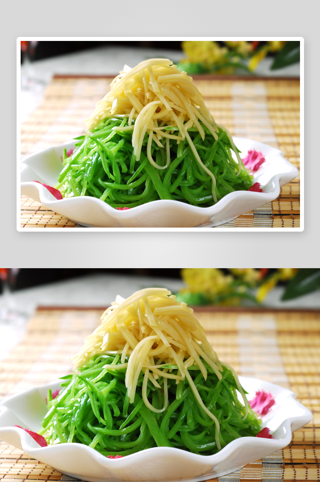 兰豆鲍丝凉菜美食摄影图素材