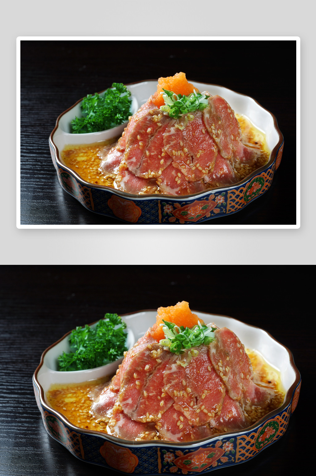 开胃菜日式薄片牛肉凉菜美食摄影图素材