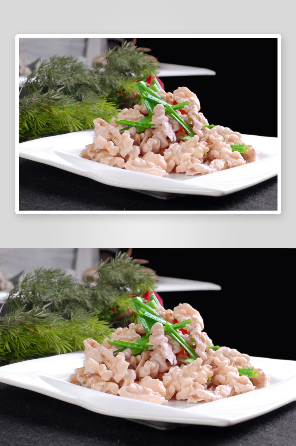韭香核仁凉菜美食摄影图素材
