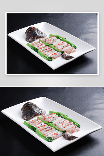 麒麟老虎斑凉菜美食摄影图