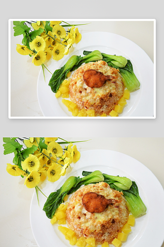 海鲜焗饭美食高清摄影图