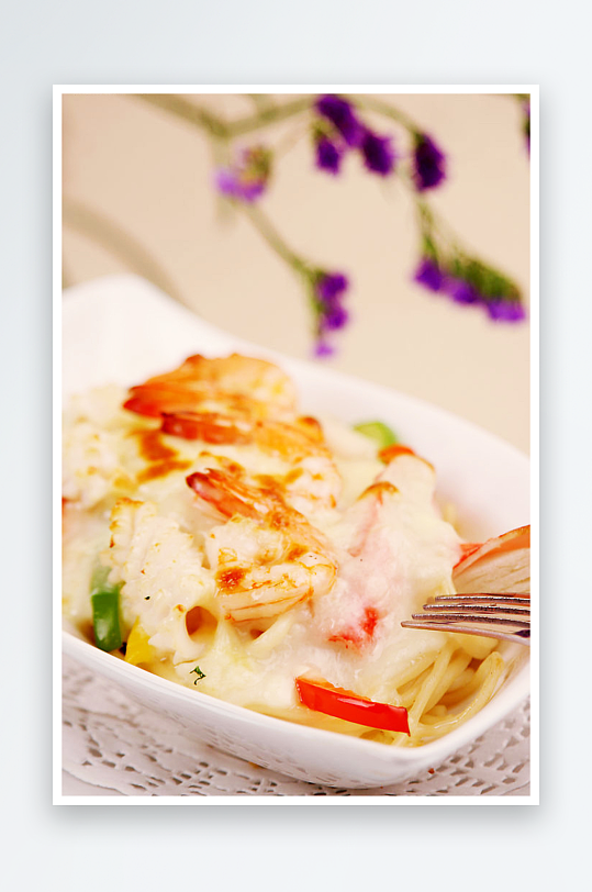 海鲜焗饭美食高清摄影