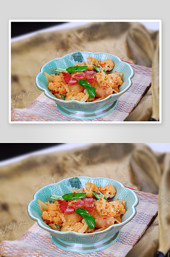 花菜炒风肉美食高清摄影图