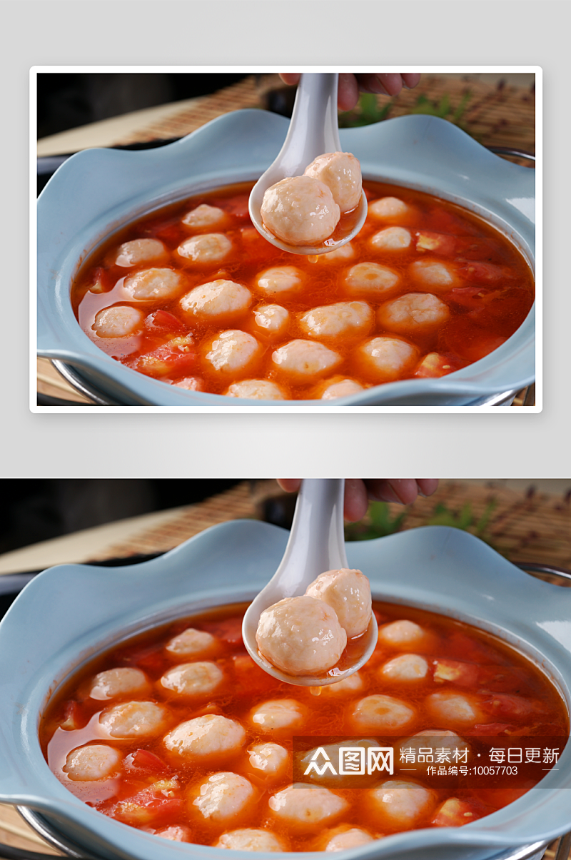 蕃茄墨鱼丸美食高清摄影图素材