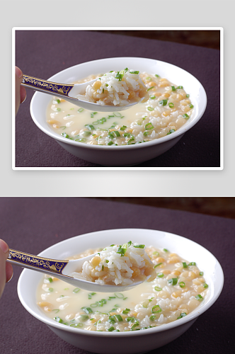 豆汤饭美食高清摄影图