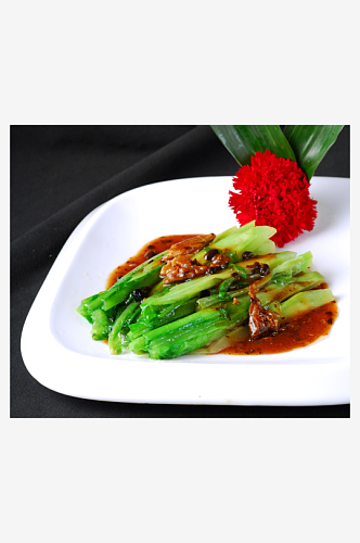 豆豉鲮鱼油麦菜美食高清摄影图