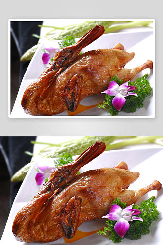 脆皮香鸭美食高清摄影图