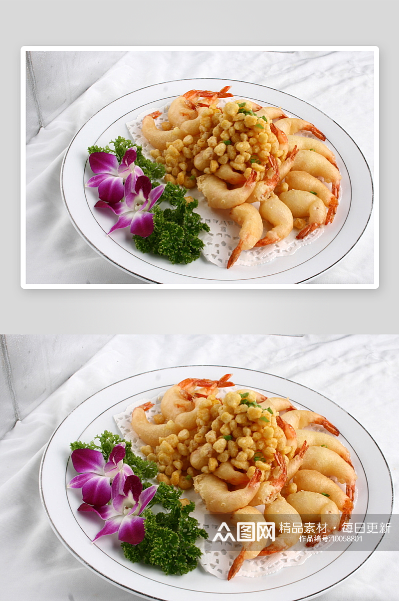 金栗焗大虾美食高清摄影图素材