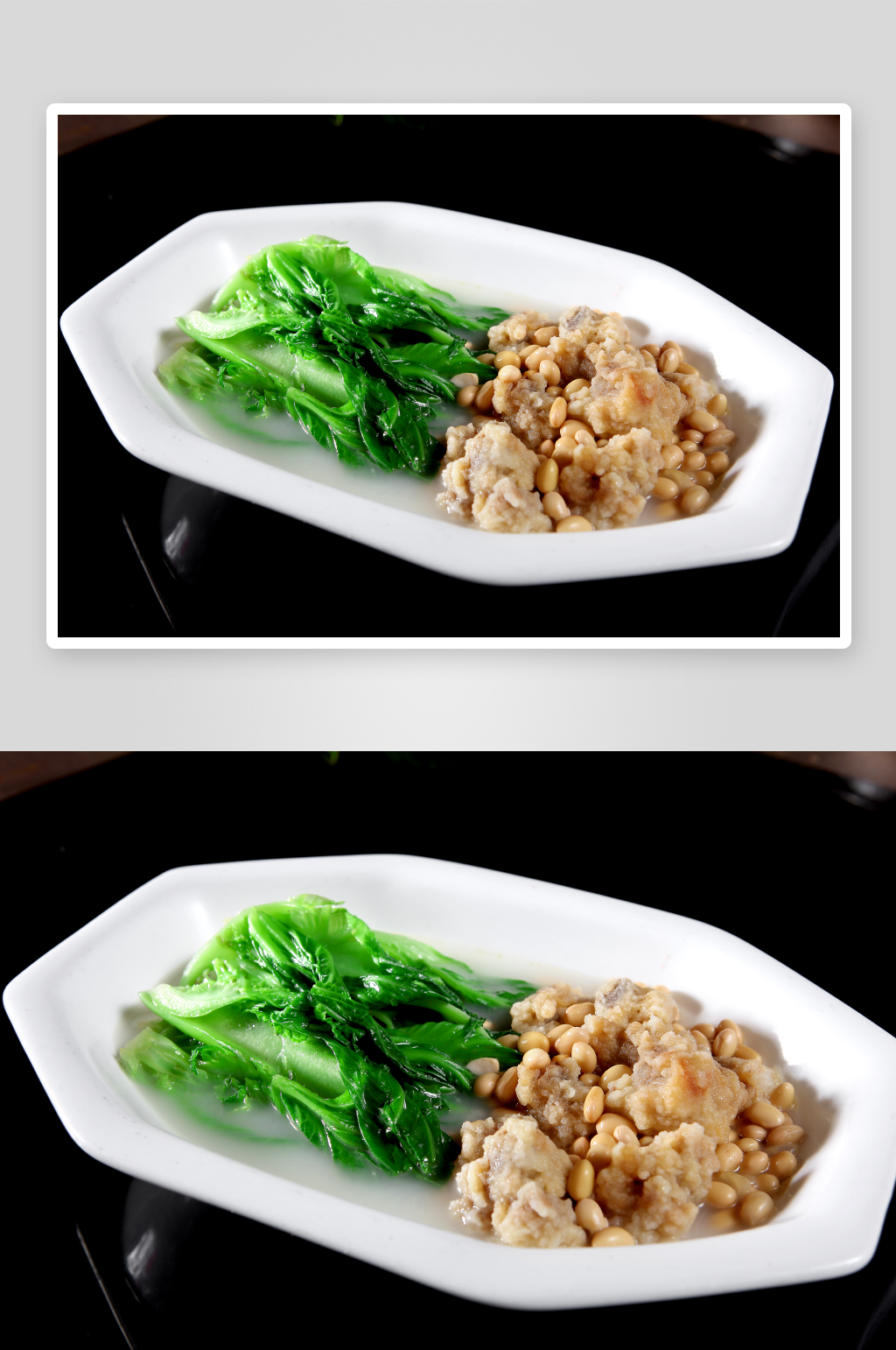 黄豆煮芥菜美食高清摄影图素材