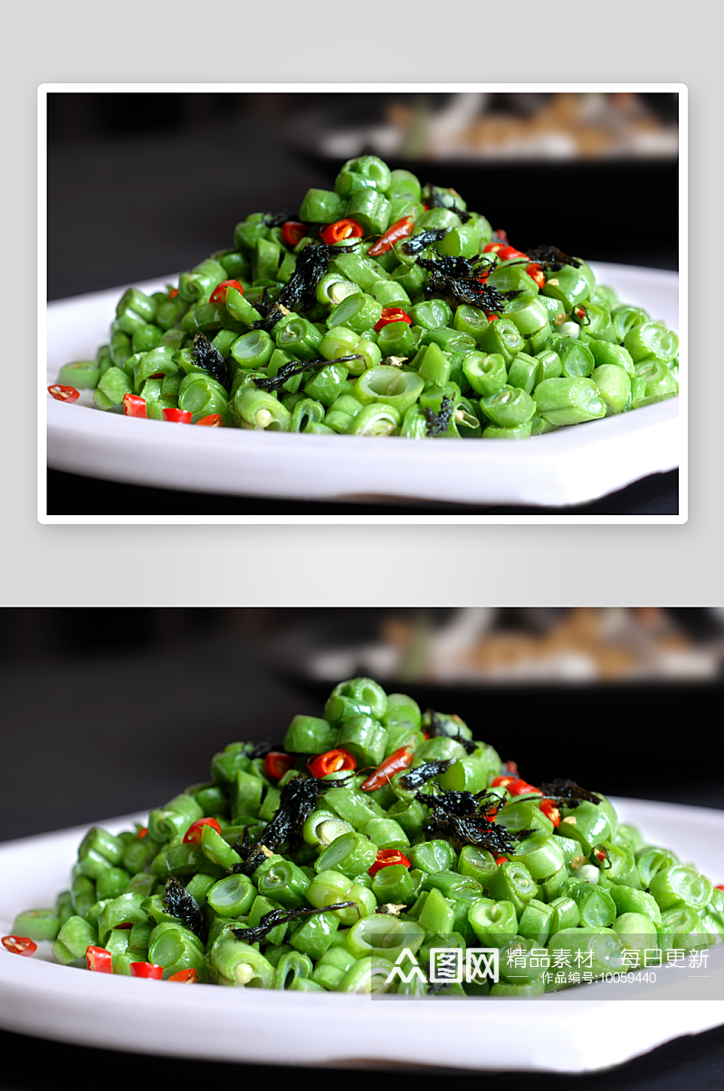橄榄菜四季豆美食高清摄影图素材