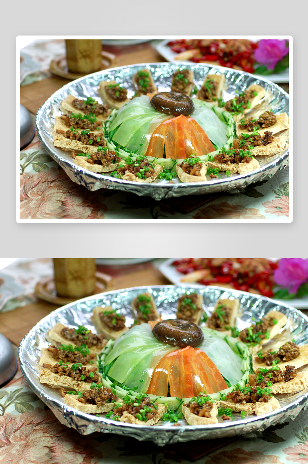 富贵红花豆腐美食高清摄影图素材