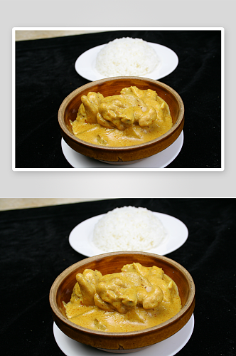 咖喱鸡饭美食高清摄影图