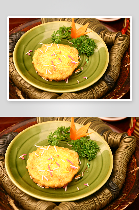 蛋煎热糍粑美食高清摄影图