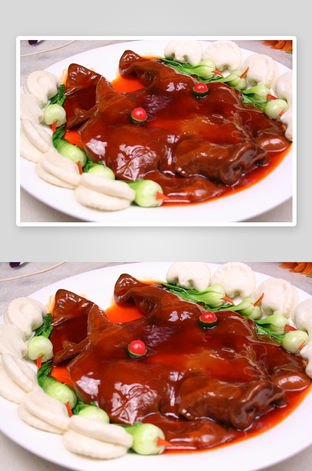 扒烧整猪脸美食高清摄影图素材