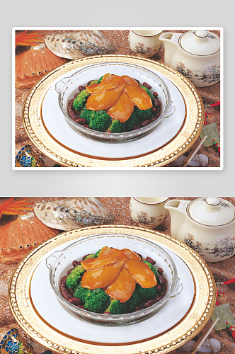 美国红腰豆扣鲍片美食高清摄影图