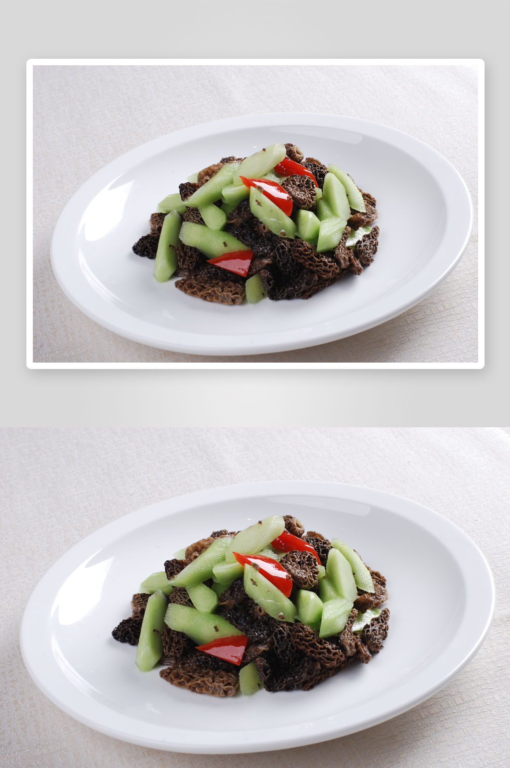 芥兰牛肝菌美食高清摄影图素材