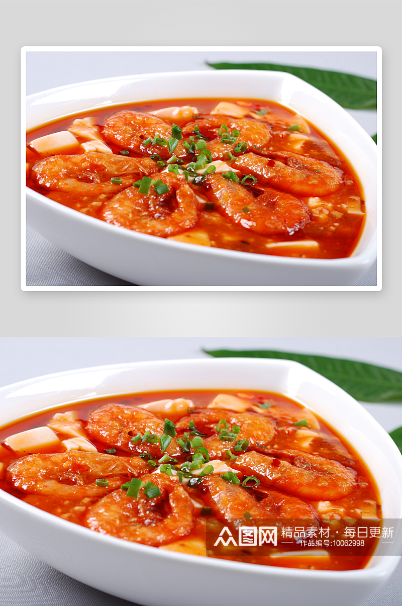 鲜虾陈婆豆腐美食高清摄影图素材