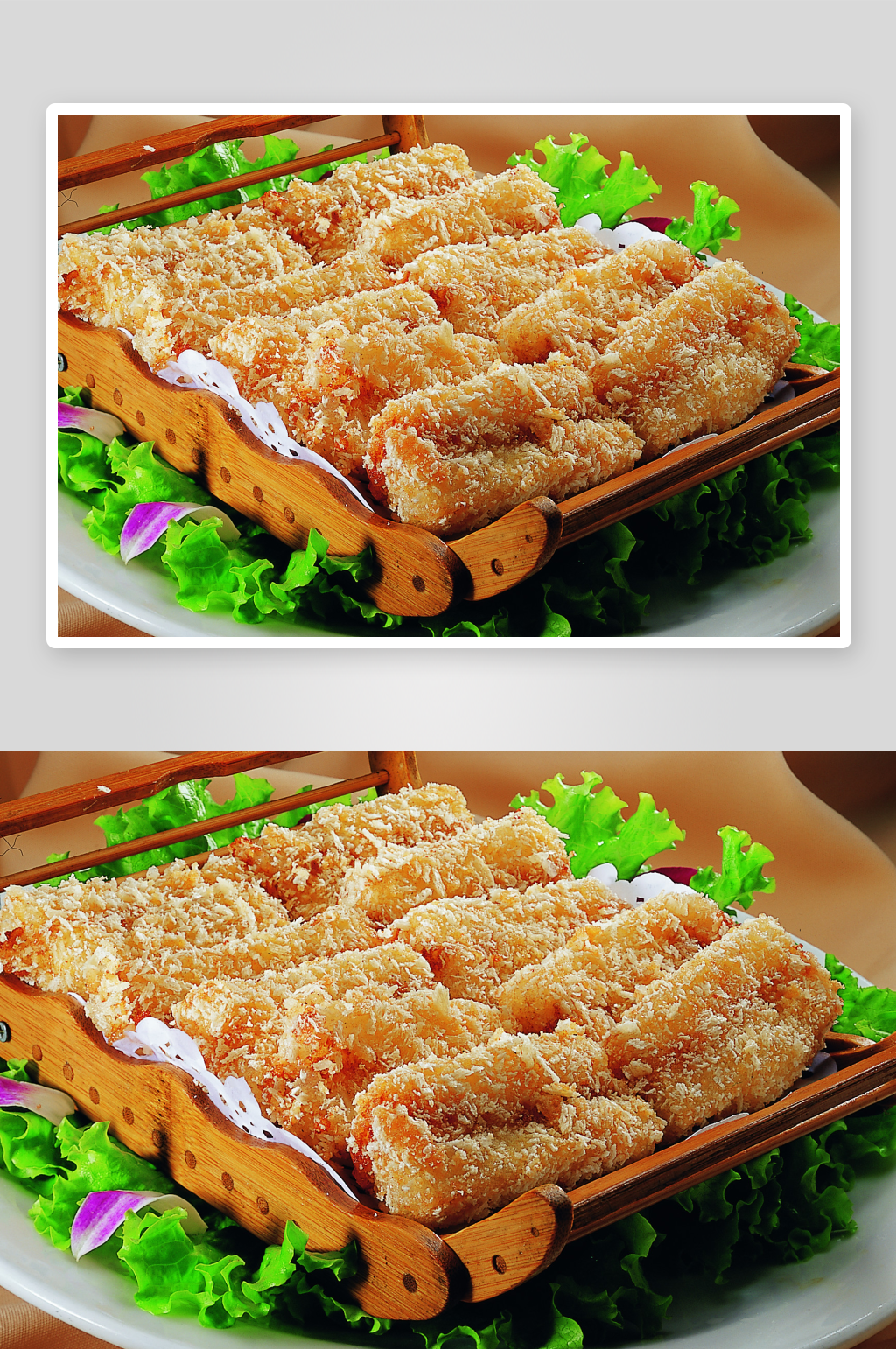 奶香豆沙排美食高清摄影图素材