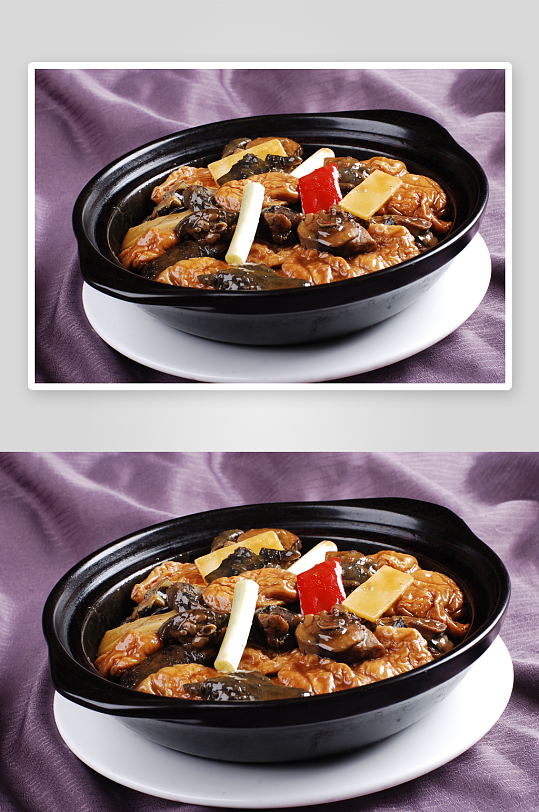 面筋焖乌鸡例美食高清摄影图