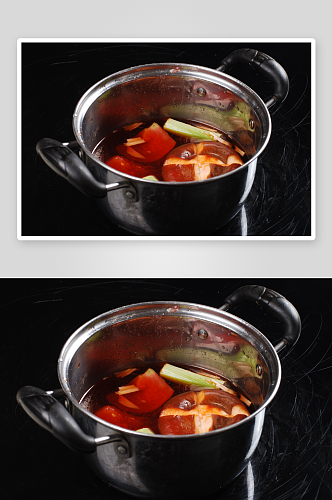 番茄锅底美食高清摄影图