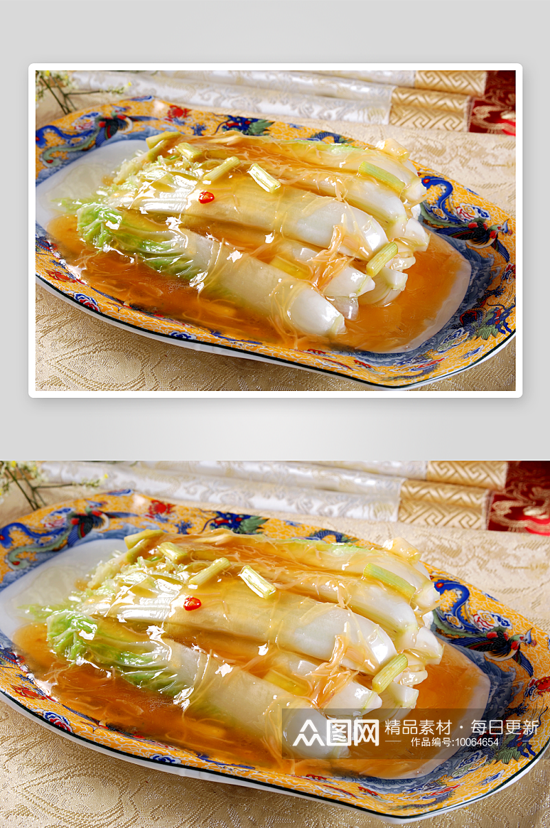 瑶柱鸡汁大白菜美食高清摄影图素材