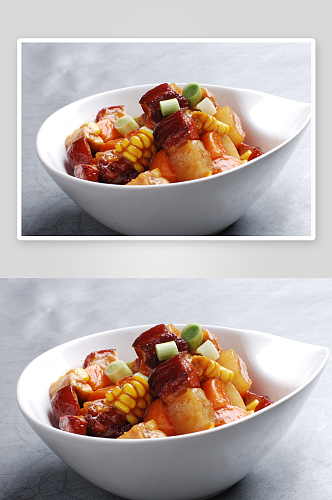养生三丁炖肉美食高清摄影图