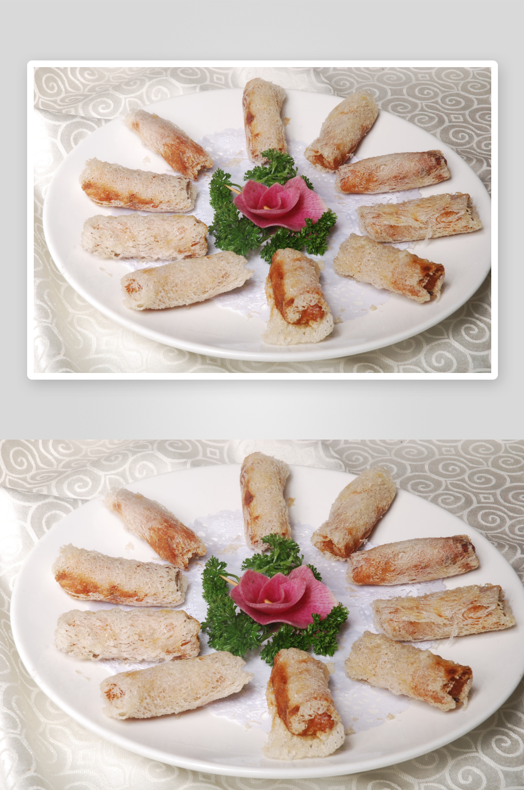 虾肉春卷美食高清摄影图素材