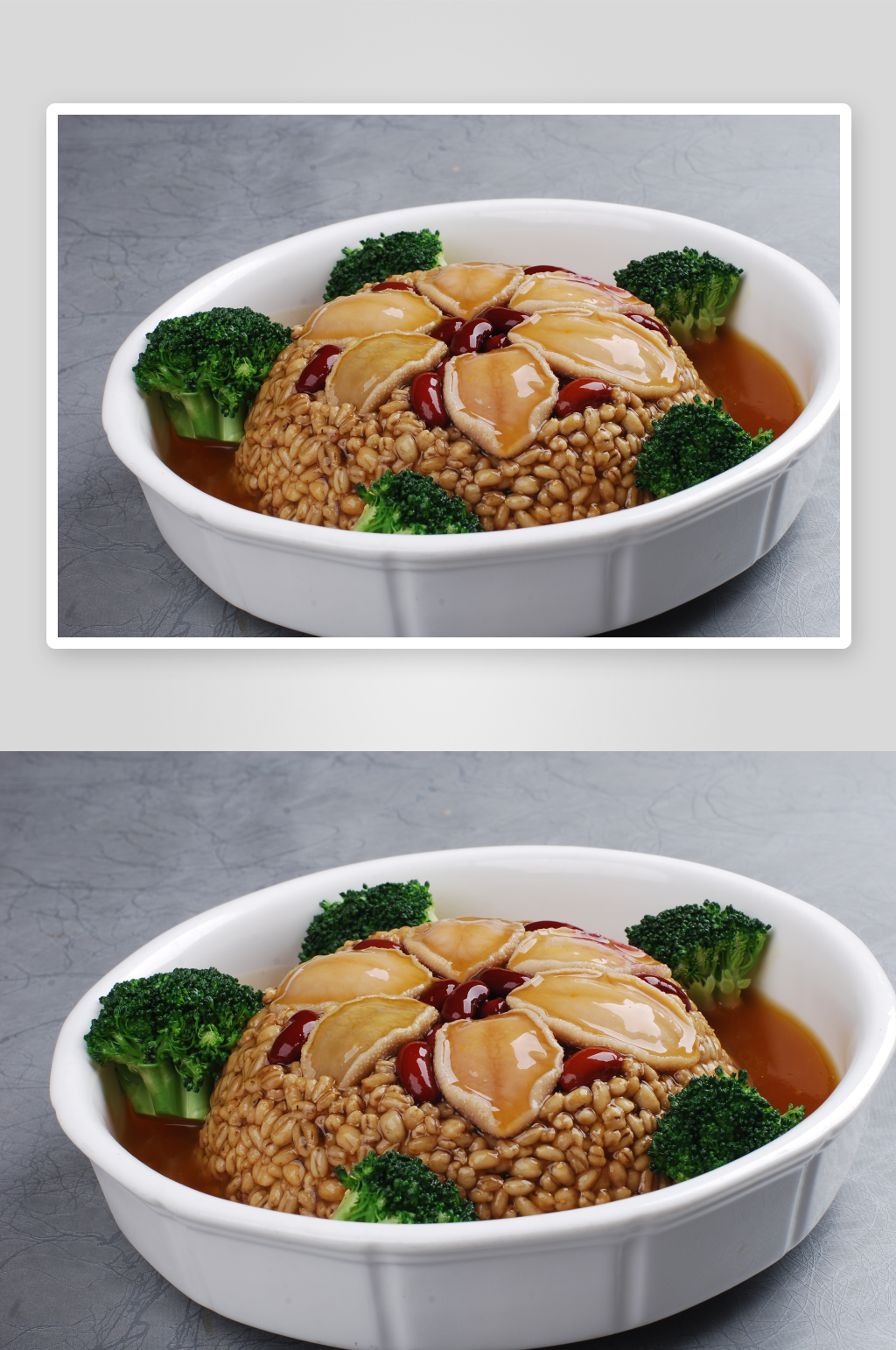养生麦仁珍珠鲍浓香味美食高清摄影图素材