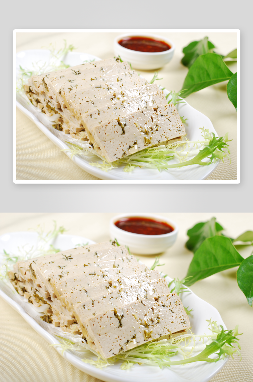 沾汁汉中菜豆腐美食高清摄影图素材