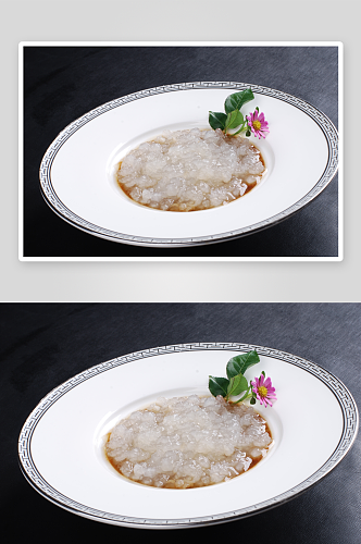 枣茸炖雪蛤美食高清摄影图