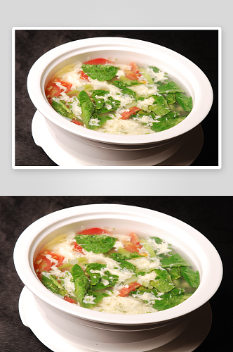 西红柿鸡蛋汤美食高清摄影图
