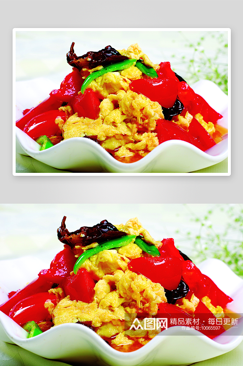 西红柿炒鸡蛋元份美食高清摄影图素材