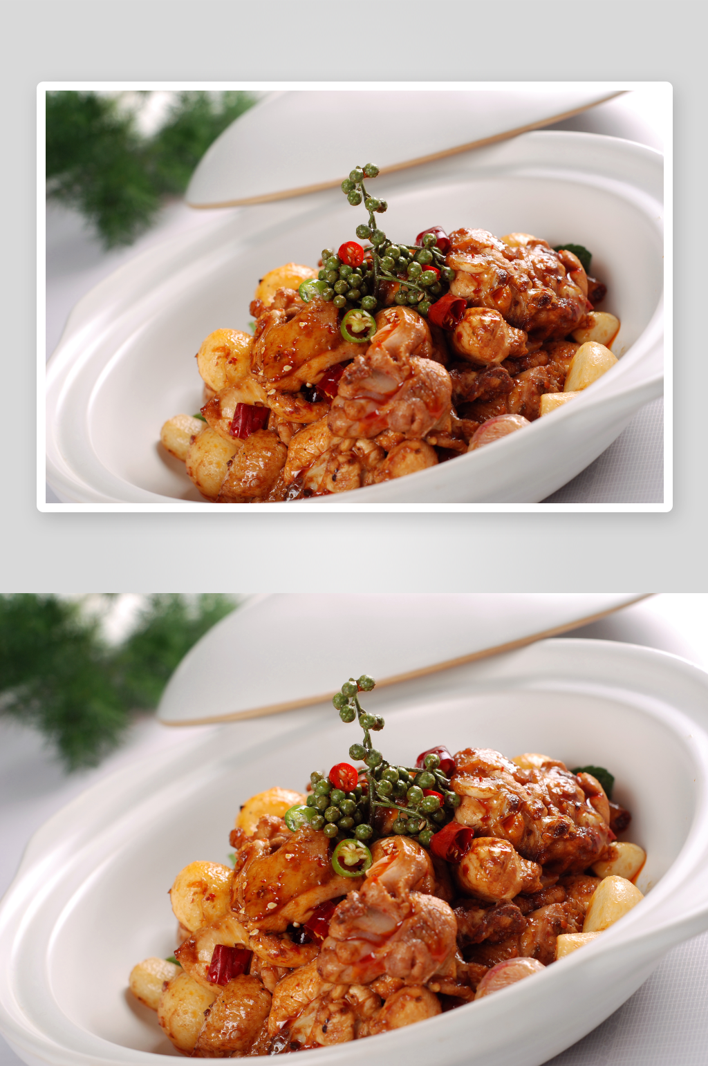 深山仔鸡焖鸽蛋美食高清摄影图素材