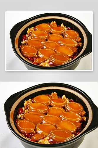 黄耳腰豆烩珍珠鲍元例美食高清摄影图