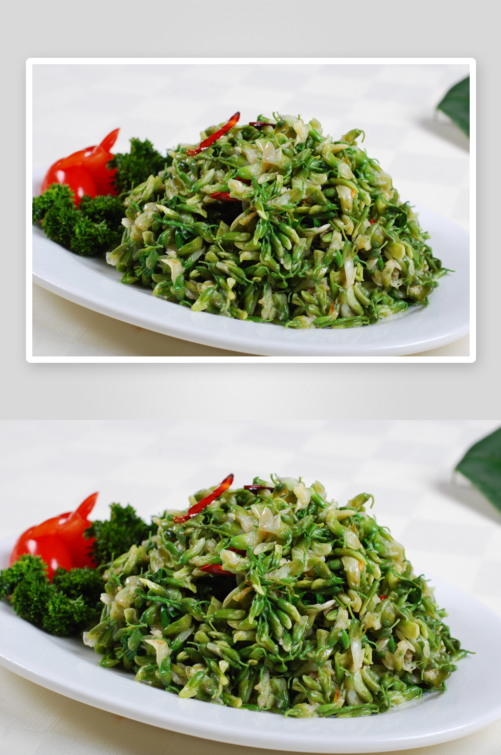 油炝鲜槐花元盘美食高清摄影图素材