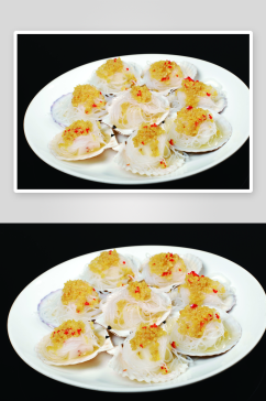 小米粉丝蒸鳕鱼美食高清摄影图