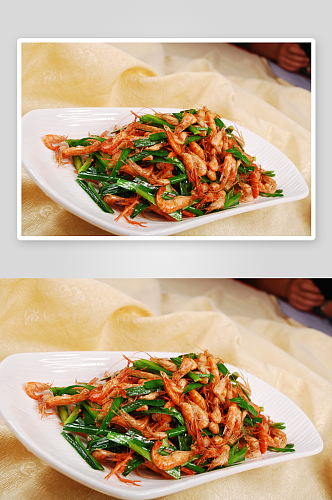 小炒荷塘虾美食高清摄影图