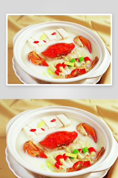 小霸王蟹味煲美食高清摄影图