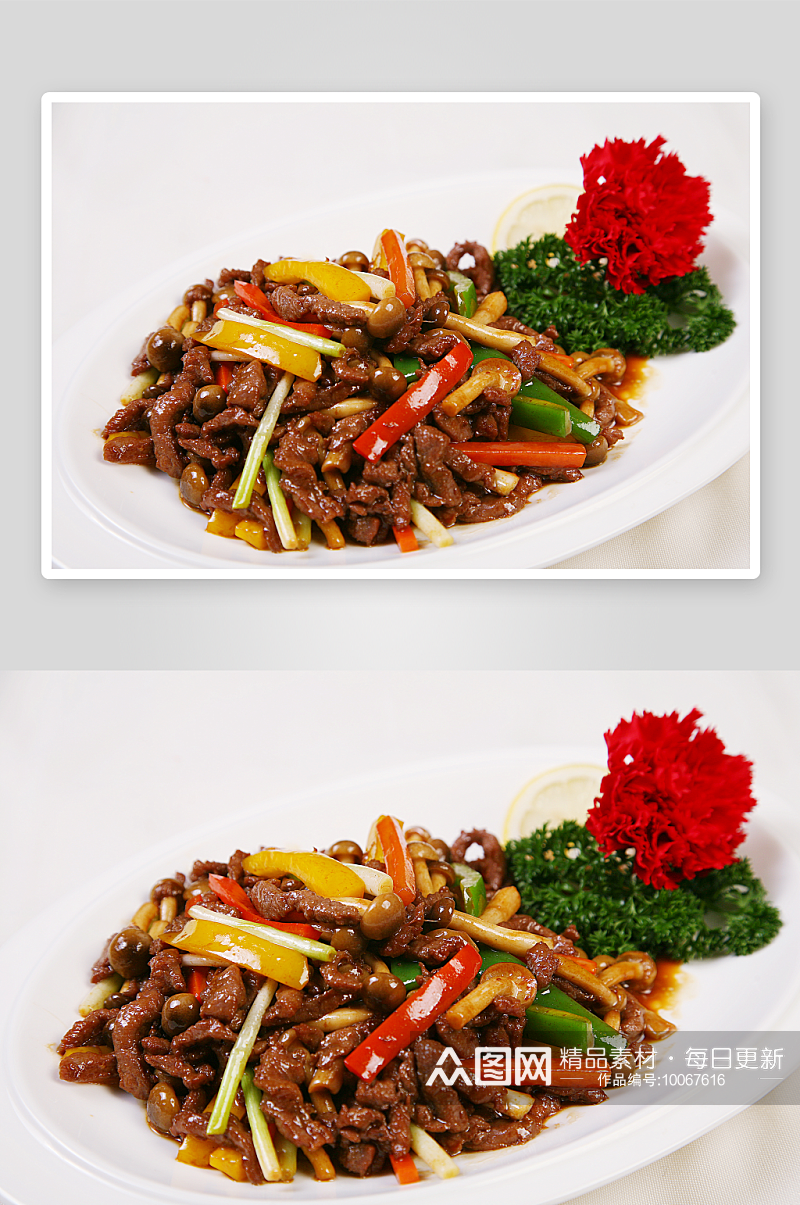 黑椒牛展蚧味菇元例美食高清摄影图素材