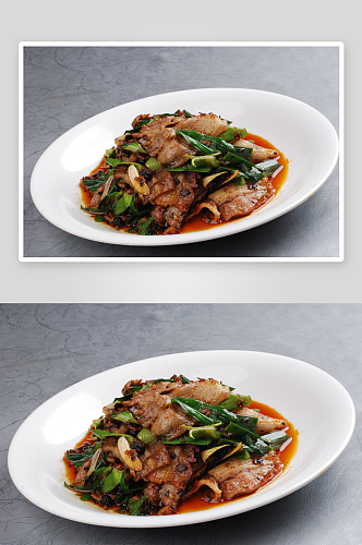 坛子菜回锅肉美食高清摄影图