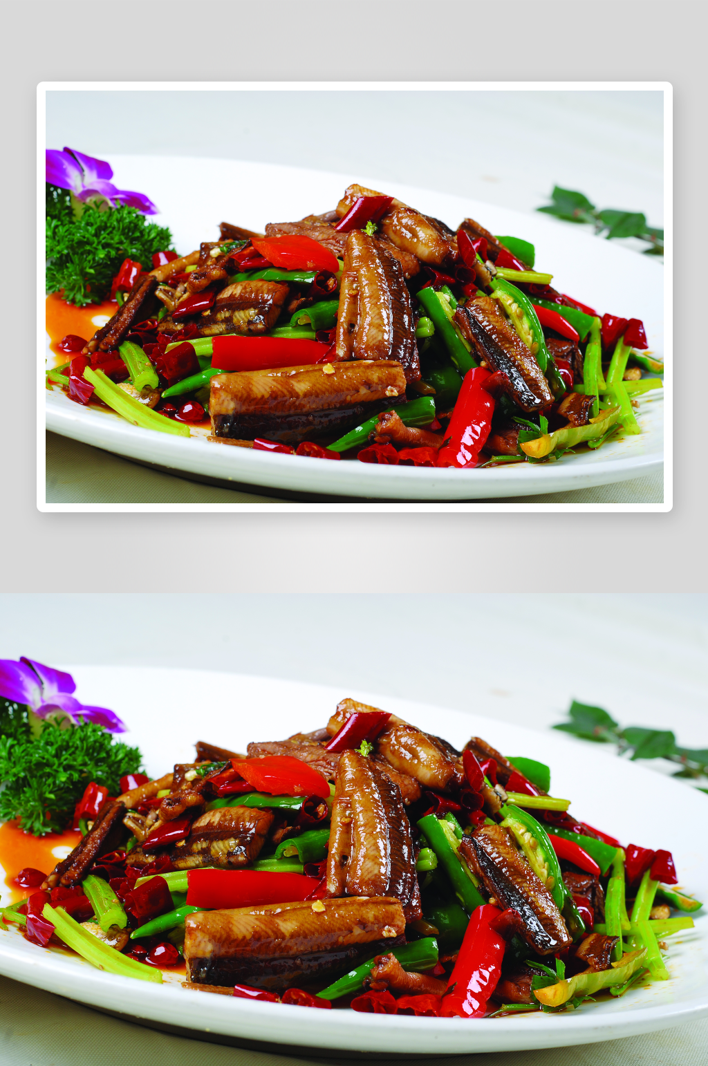 香辣鳝段元例麻辣干香美食高清摄影图素材